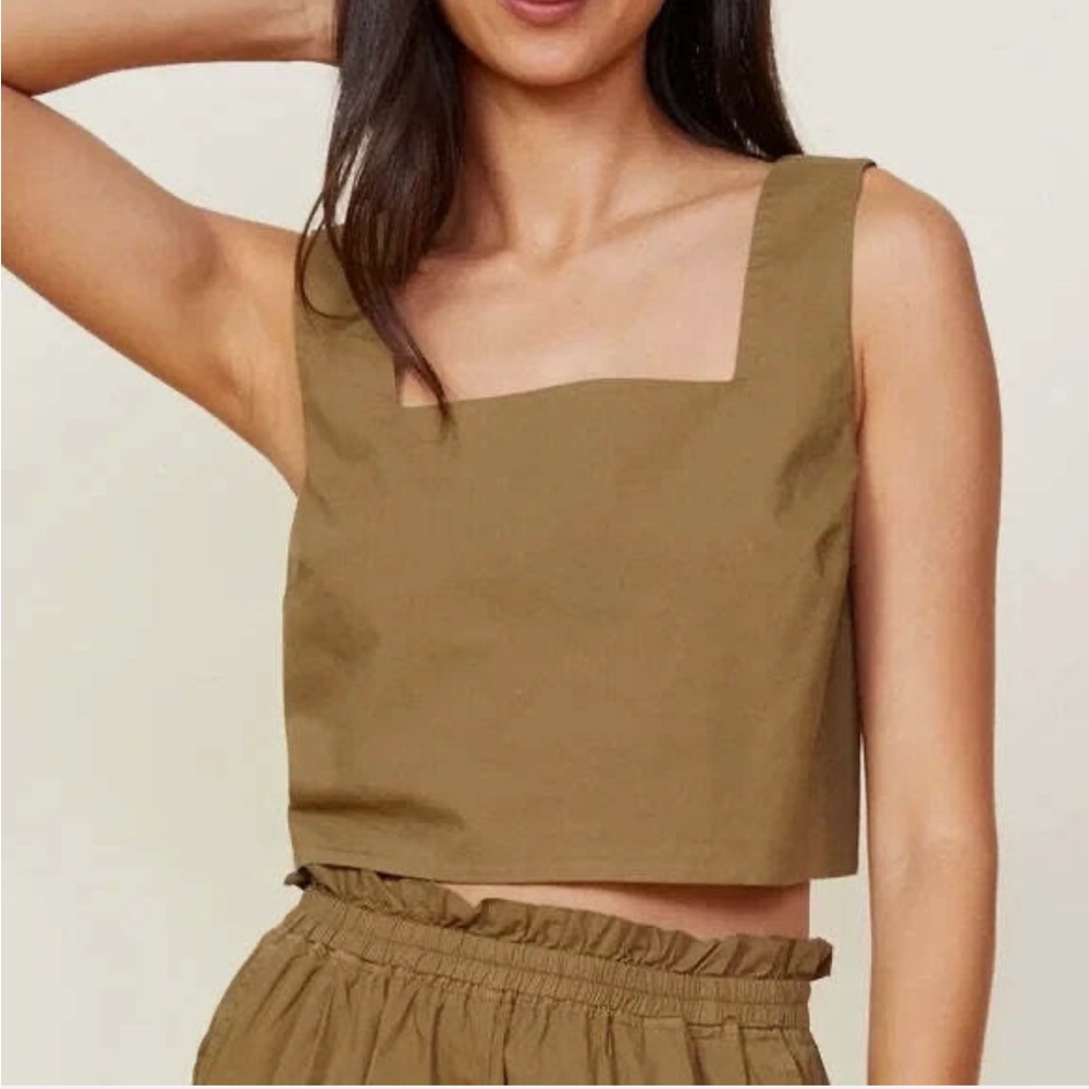 Monrow Poplin Cropped tank